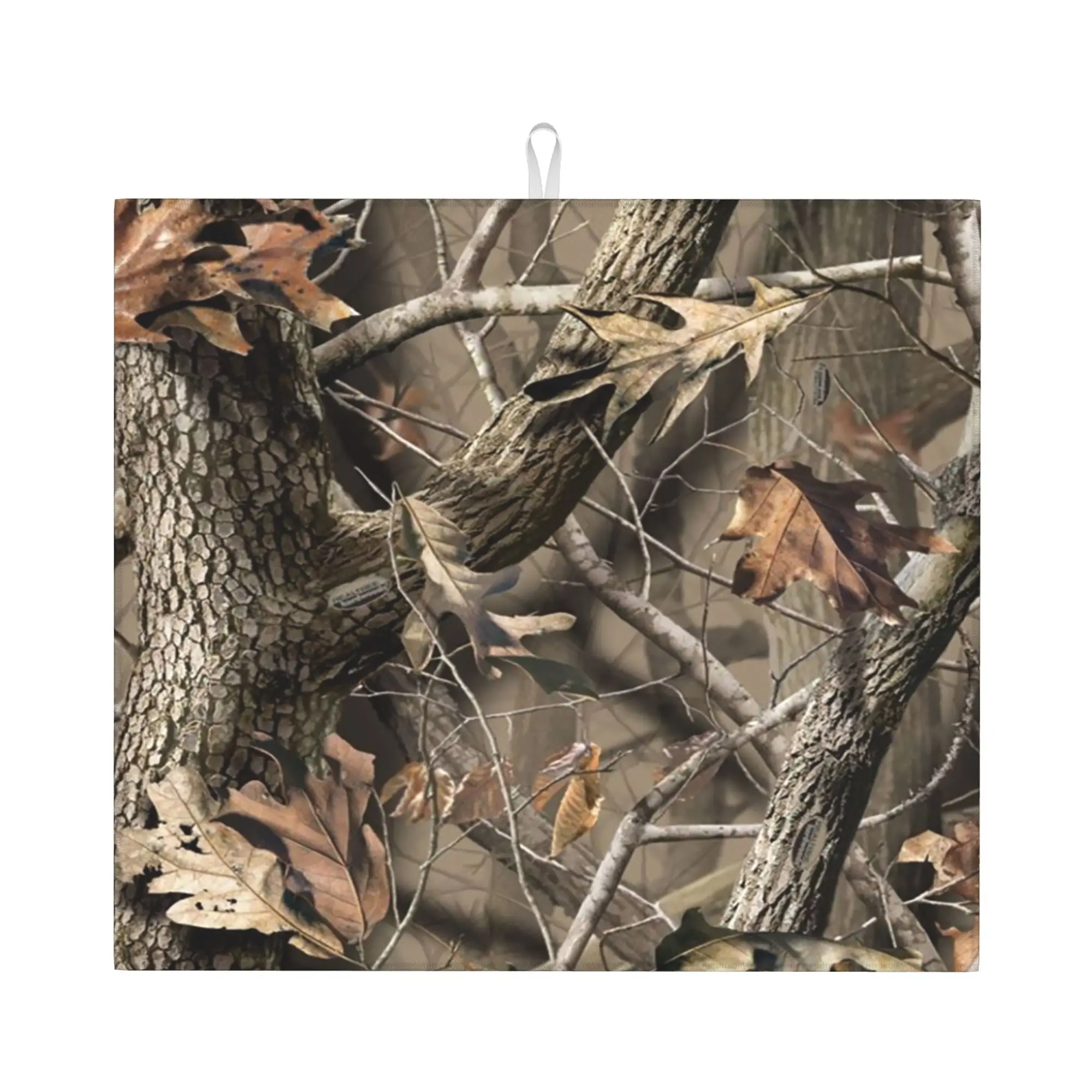 Drying Mat For Kitchen Real Tree Camouflage Water Absorbent Waterproof Gothic Hip Hop On Slip Kitchen Counter Protector Mat