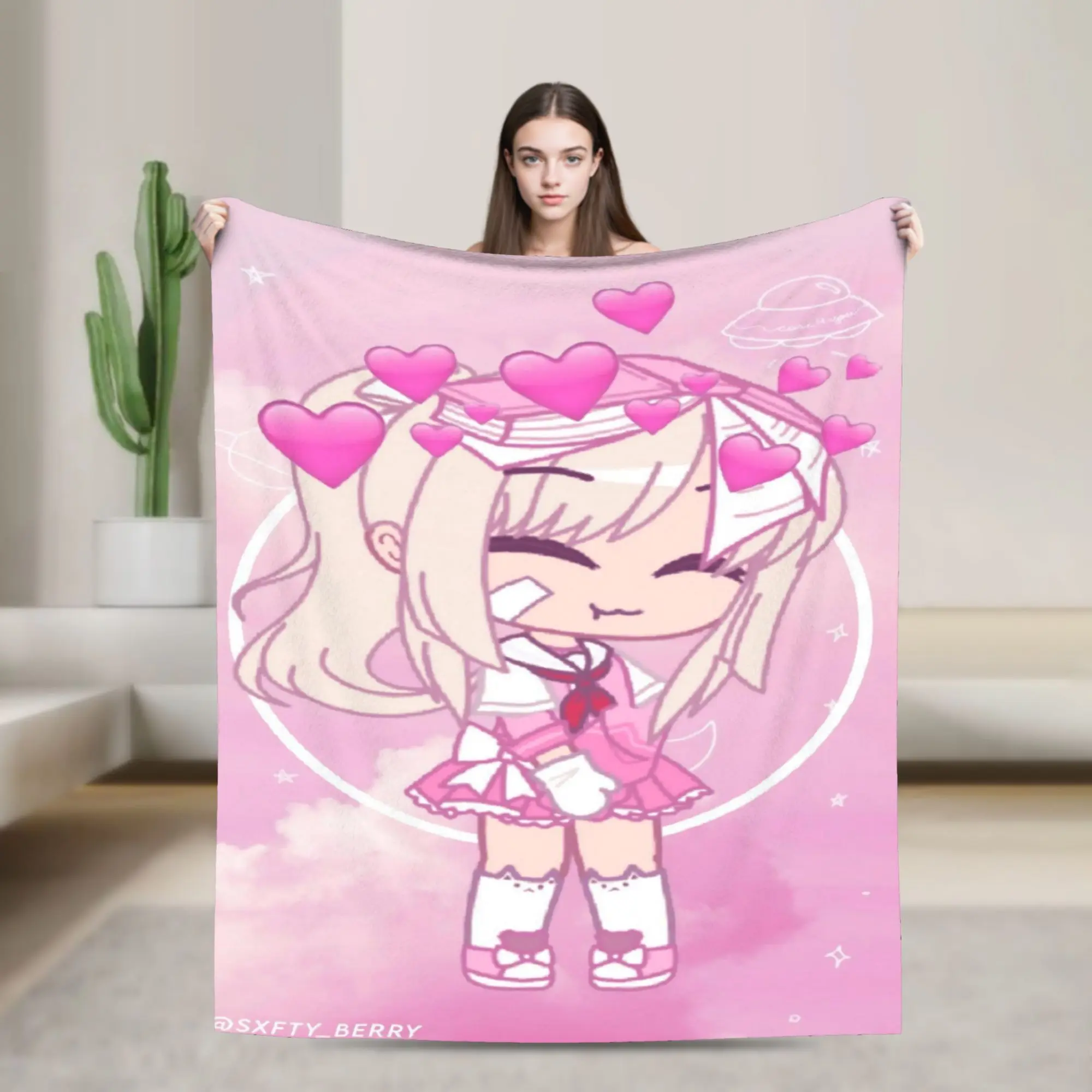 Relax Gacha Life Cartoon Blanket Stuff Sofa Decorative  Throws And Blankets Lightweight Thin Velvet for Office