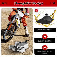 49 CC 2-Stroke, Pull Start Engine Motor Kit, 1.9 kw/7000 rpm, for Pocket Bike, Mini Dirt Bike, Beach Bike, ATV or Scooter