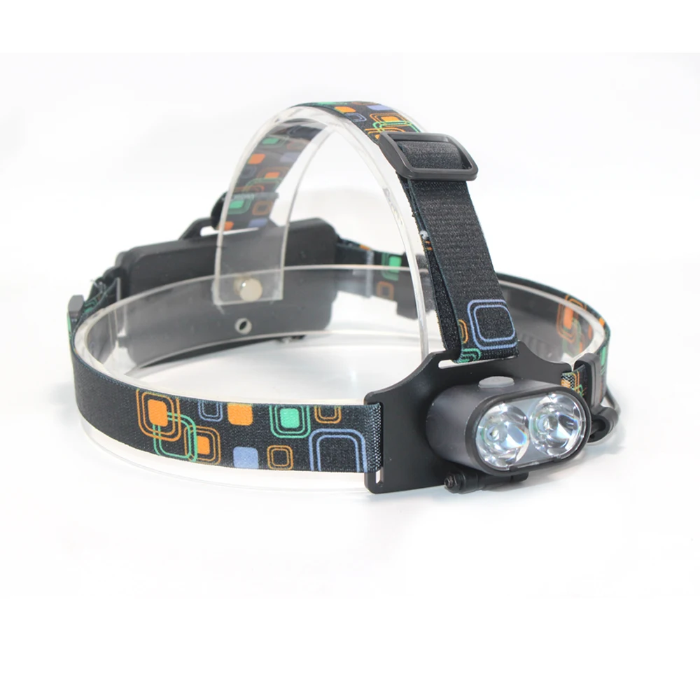 18650 USB headlights 8000 lumens 2* T6  Rechargeable LED Powerful Focus Head Light 3 Modes headlights flashlight Head Lamp