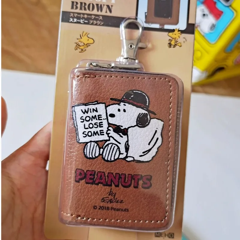 Japanese Snoopy Cartoon Key Chain Car Key Bag Pendant Anime Coin Purse School Bag Decoration Cute Leather Backpack Phone Hanger