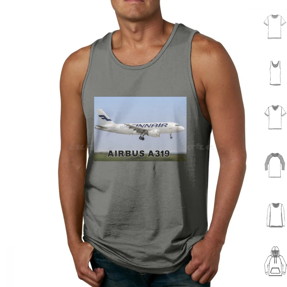 Finnair Airbus A319 Tank Tops Print Cotton Airbus Passenger Jets Airbus A319 A319 Civilian Aeroplanes Finnair Take Off