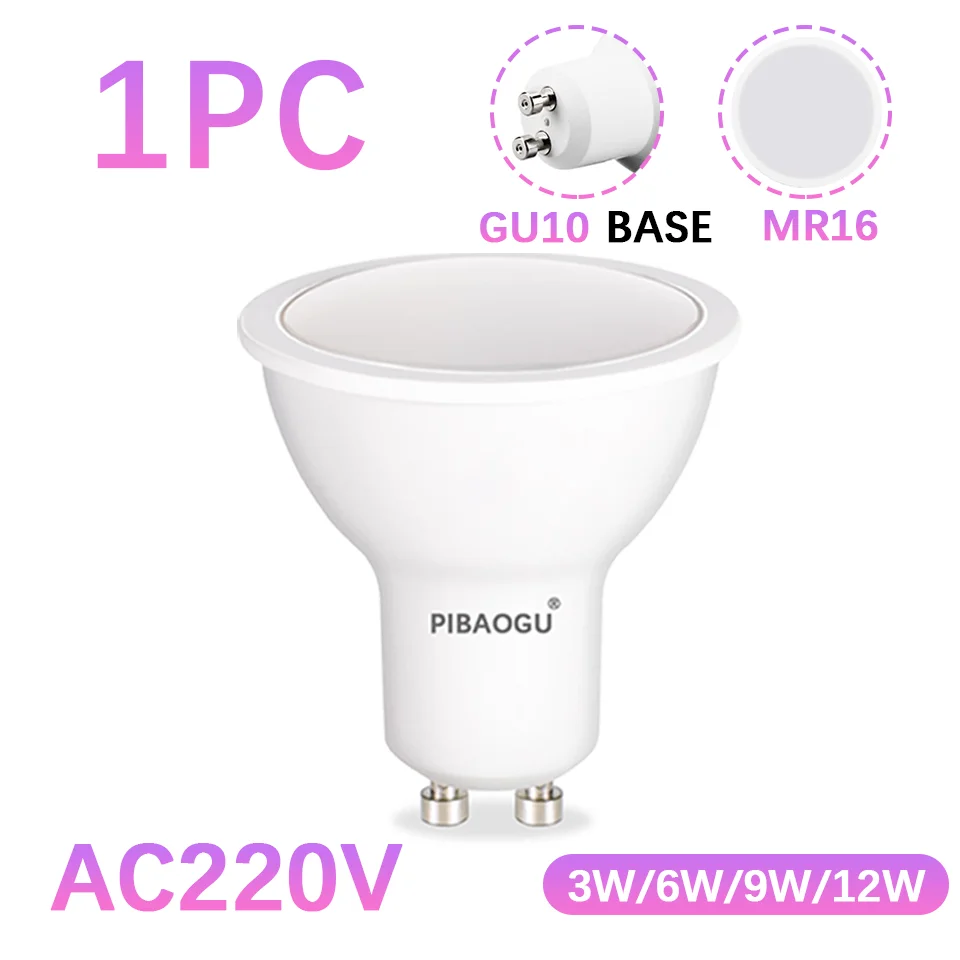 

GU10 Светодиодные лампы AC220V 120г. ° Светодиодные прожекторы Светодиодные комнатные светильники 3 Вт 6 Вт 9 Вт 12 Вт GU10 MR16 Прожекторы для дома Гостиная Спальня