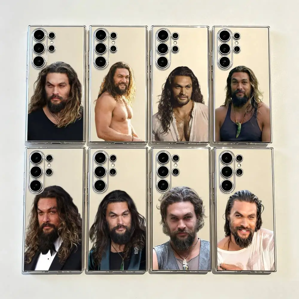 Jason Momoa Precise Hole Transparent Printed Phone Case For Samsung Galaxy S26/S25/24/23/22/30/21/10/9,Ultra,Plus