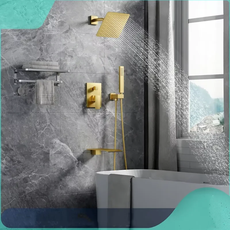 10 Inch Rain Mixer Shower System Combo Wall Mounted Shower Faucet Full Set