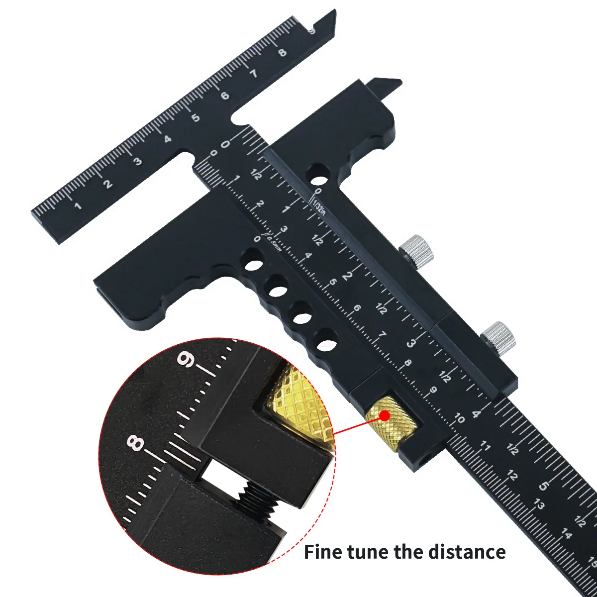 WoodworkingPositioning Ruler T-Shaped Ruler Multifunctional Angle Ruler,Aluminum Alloy Marking Measuring Tool Woodworking and DI