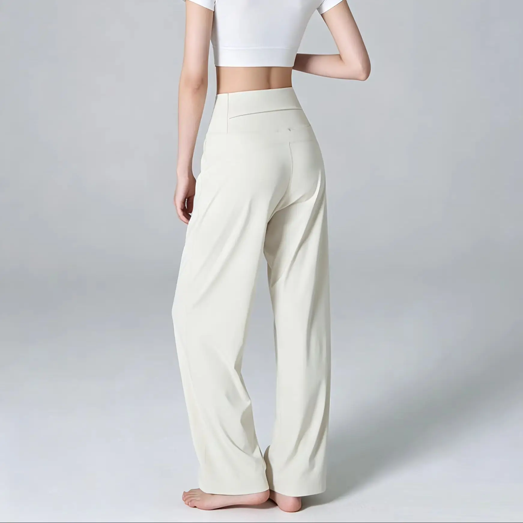 Women's High Waist Stretch Sweatpants with Pockets High Quality Loose Fit Yoga Leggings Workout Pants Comfortable Sports Leisure