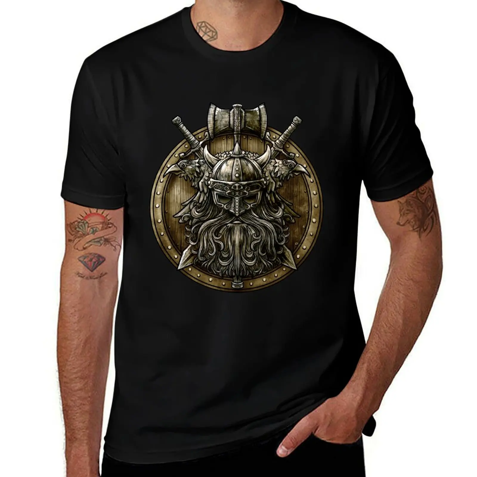 

Viking Shield - Nordic Norse Valhalla T-Shirt t shirts for man pack white t shirts for man pack cotton