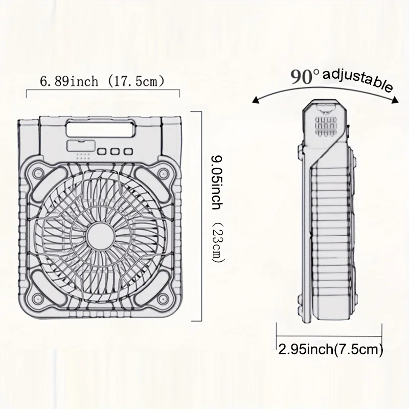 Solar Fan Camping Fan With Solar Panel Portable Personal Fan LED Lantern For Outside Stepless Speed And Quiet Battery Operated