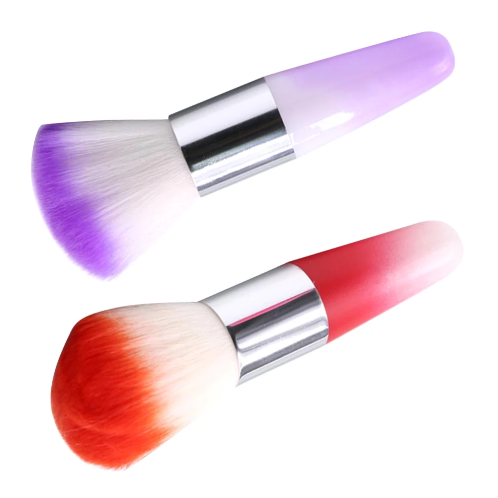 2 szt. Pędzelków do zdobienia paznokci, podwójnego zastosowania jako pędzel do pudru do makijażu, szczoteczka do czyszczenia paznokci do pilowania, wiercenia, zestawów do manicure
