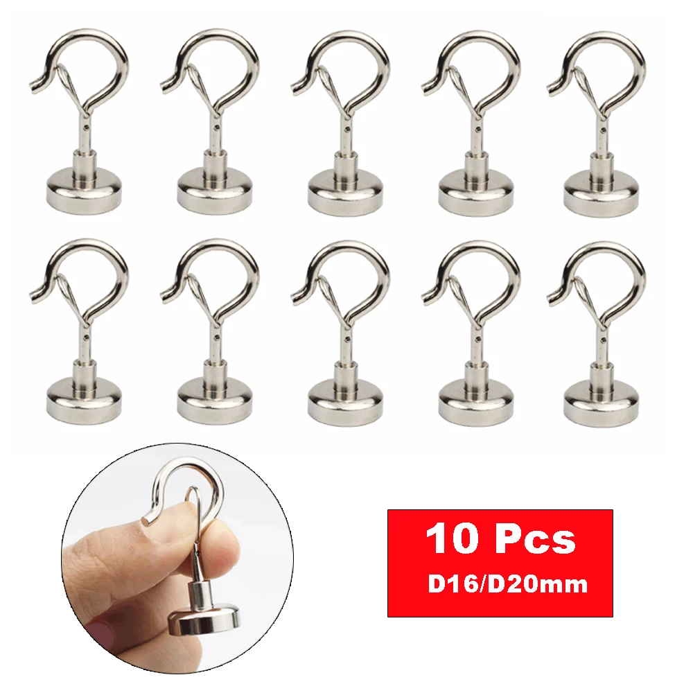 

10 Pcs Elastic Hook Press Magnetic Hook Household Magnetic Buckle Wholesale NdFeB Strong Magnet Keychain Magnet Hook