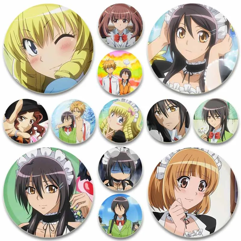 Anime Maid Sama! Pins,Cute Cartoon Badge,Round Creative Tinplate Brooches,Breastpin for Backpack Clothes Handmade Gift Accessory