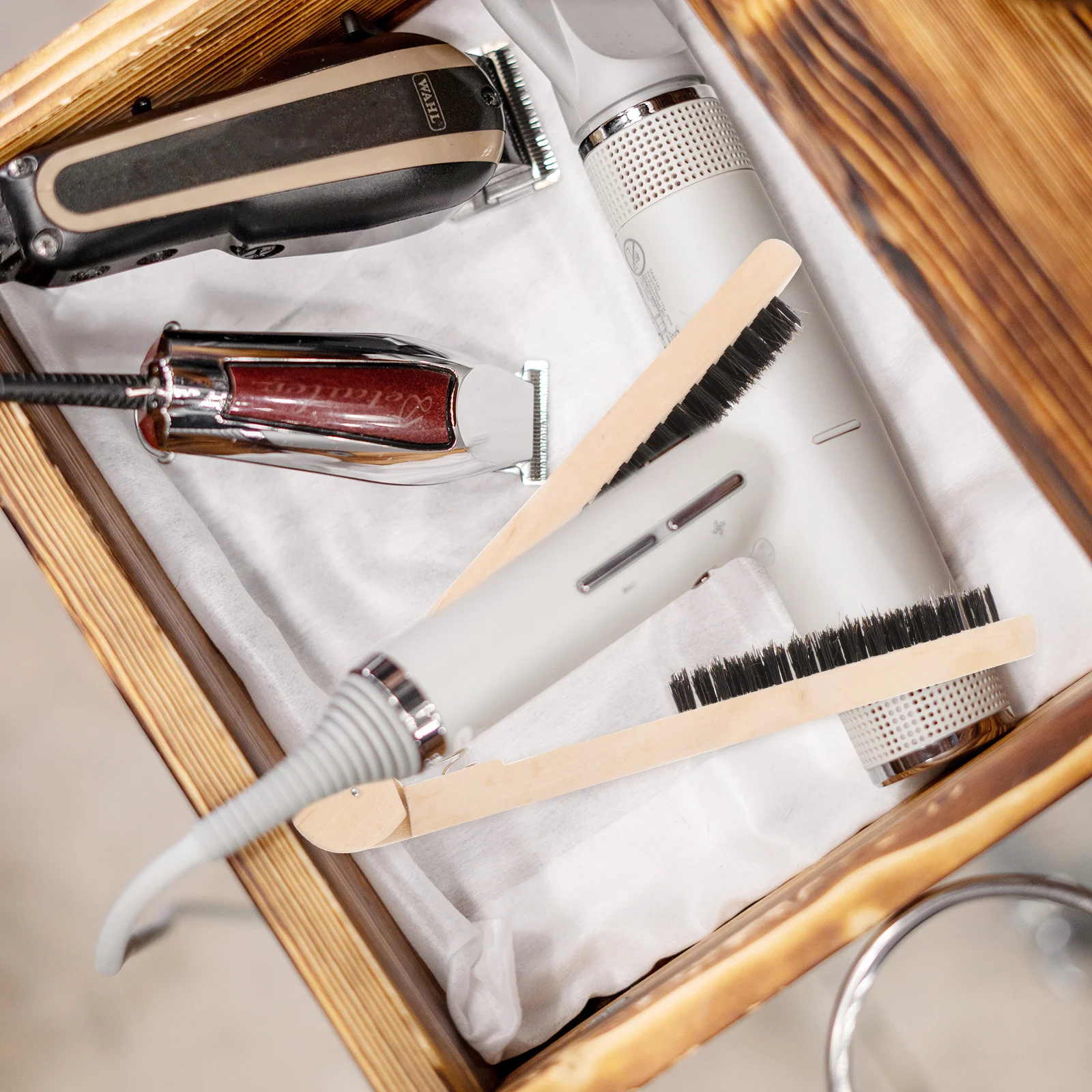 2 قطعة فرشاة تمليس الشعر على شكل حرف V مشط مقبض خشبي الاستاتيكيه السلس المهنية تصفيف الشعر مشط لوازم قص الشعر