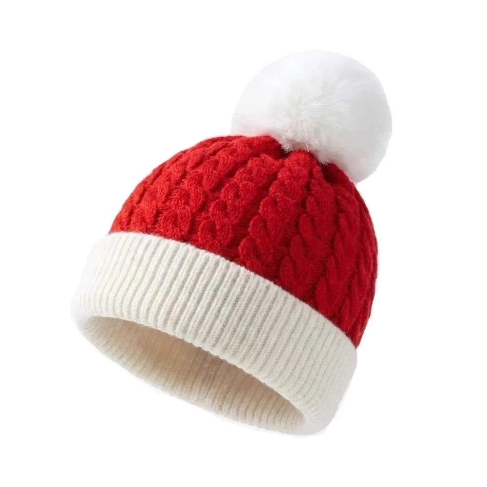 Leisure Merry Christmas Hat Christmas Knitted Hat Warm Green Red Santa Beanie Hat Crochet Korean Style Striped Hat Outdoor