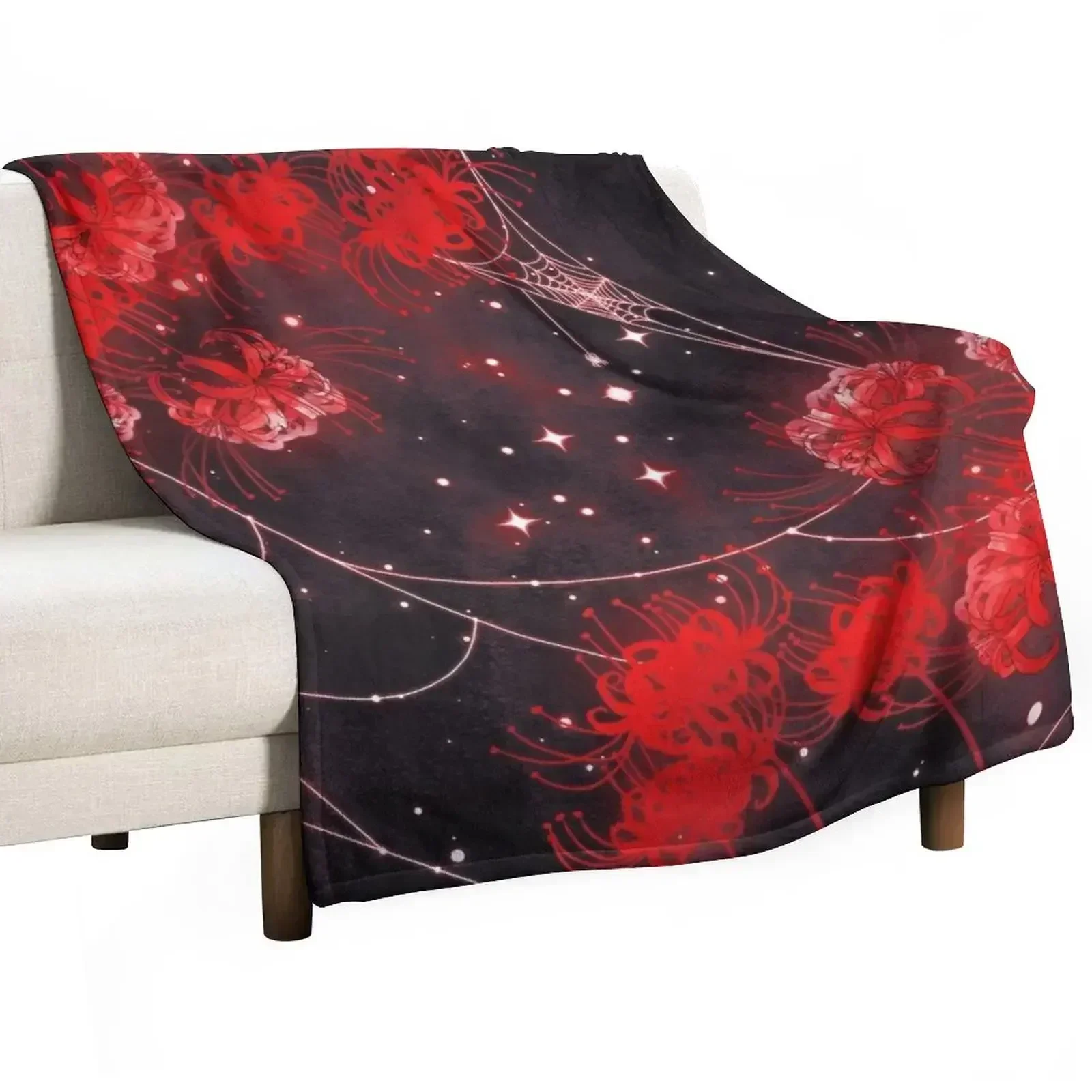 

Galaxy Red Spider Lilies and Webs Throw Blanket Luxury Throw Heavy Sofas Blankets