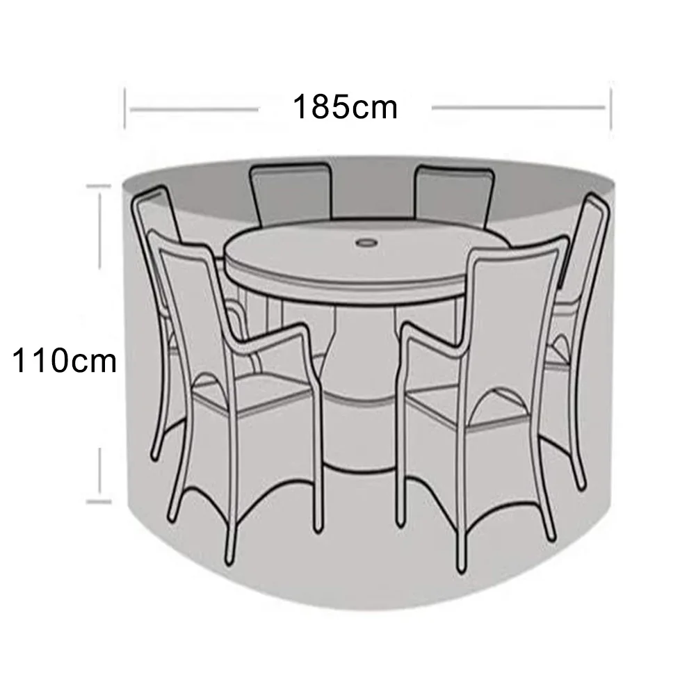 

Round Waterproof Patio Furniture Covers for Outdoor Table and Chair Sets All Season Protection against Rain and Dust