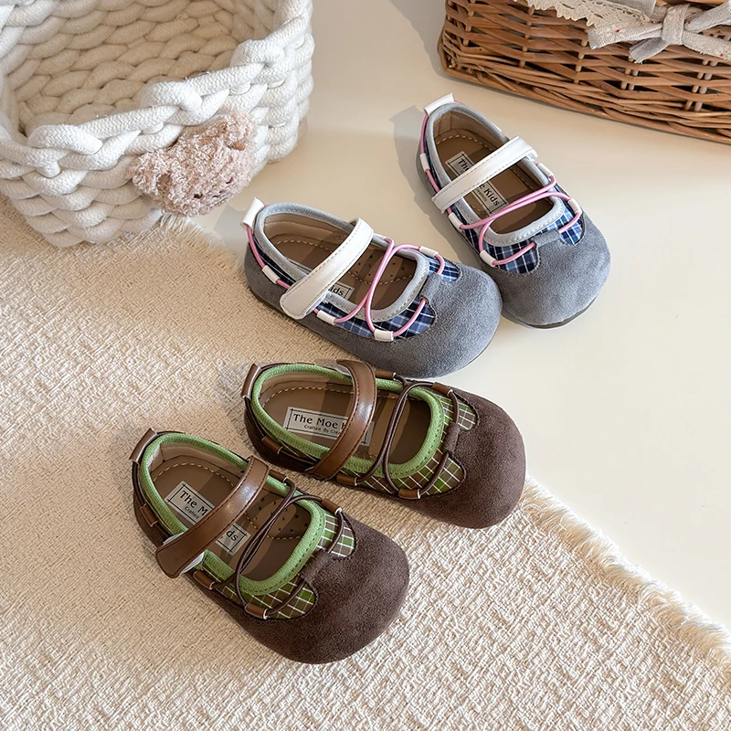 

Toddler Girls Leather Shoes 2026 New Spring Kids Princess Party Wedding Flats Soft Sole Trendy Elegant Kids School Ballet Flats