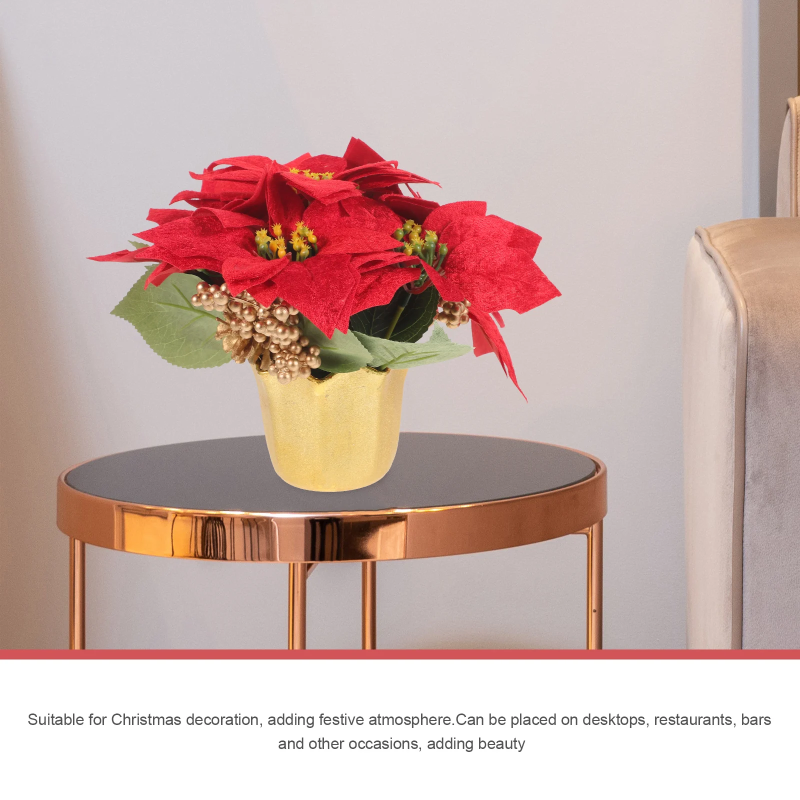 

Decoration Christmas Flower Pot Plant Artificial Potted Plants Flowers Decorative