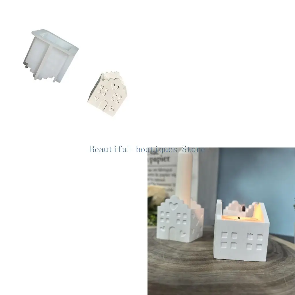 U4LF Miniature 3D House Silicone Mold For Crafting Jewelry And Home Decors