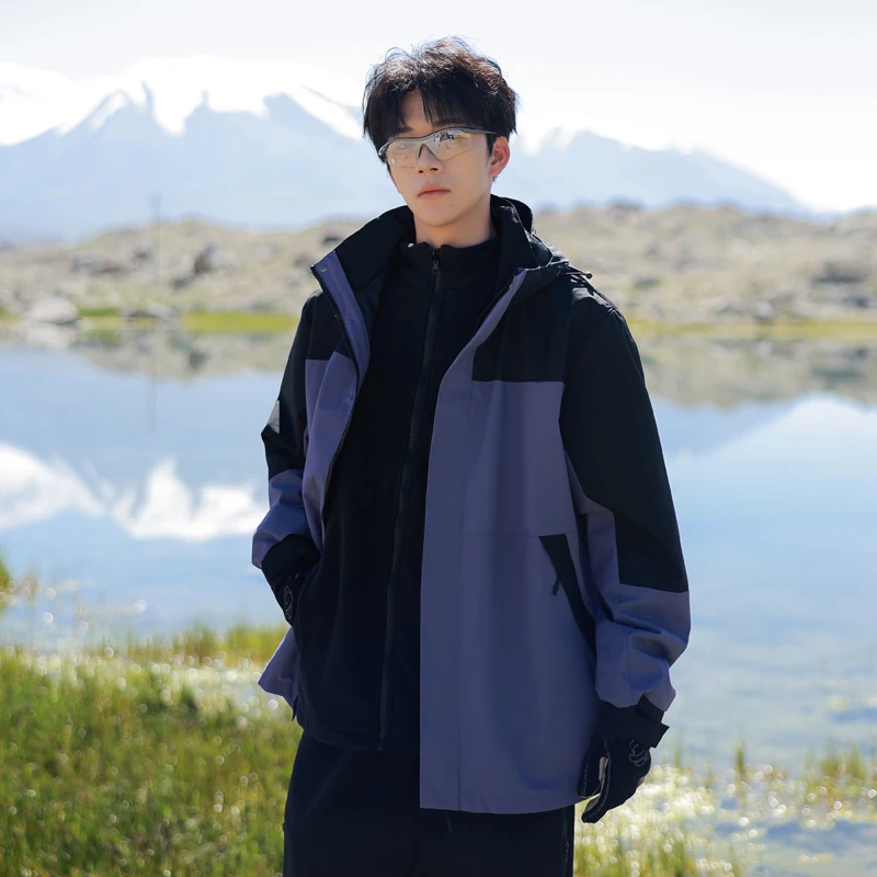 Parkas 3-in-1 Detachable Winter Fleece Jacket Men Women 2PC Camping Climbing Hiking Parkas Hooded Outdoor Parka Jackets