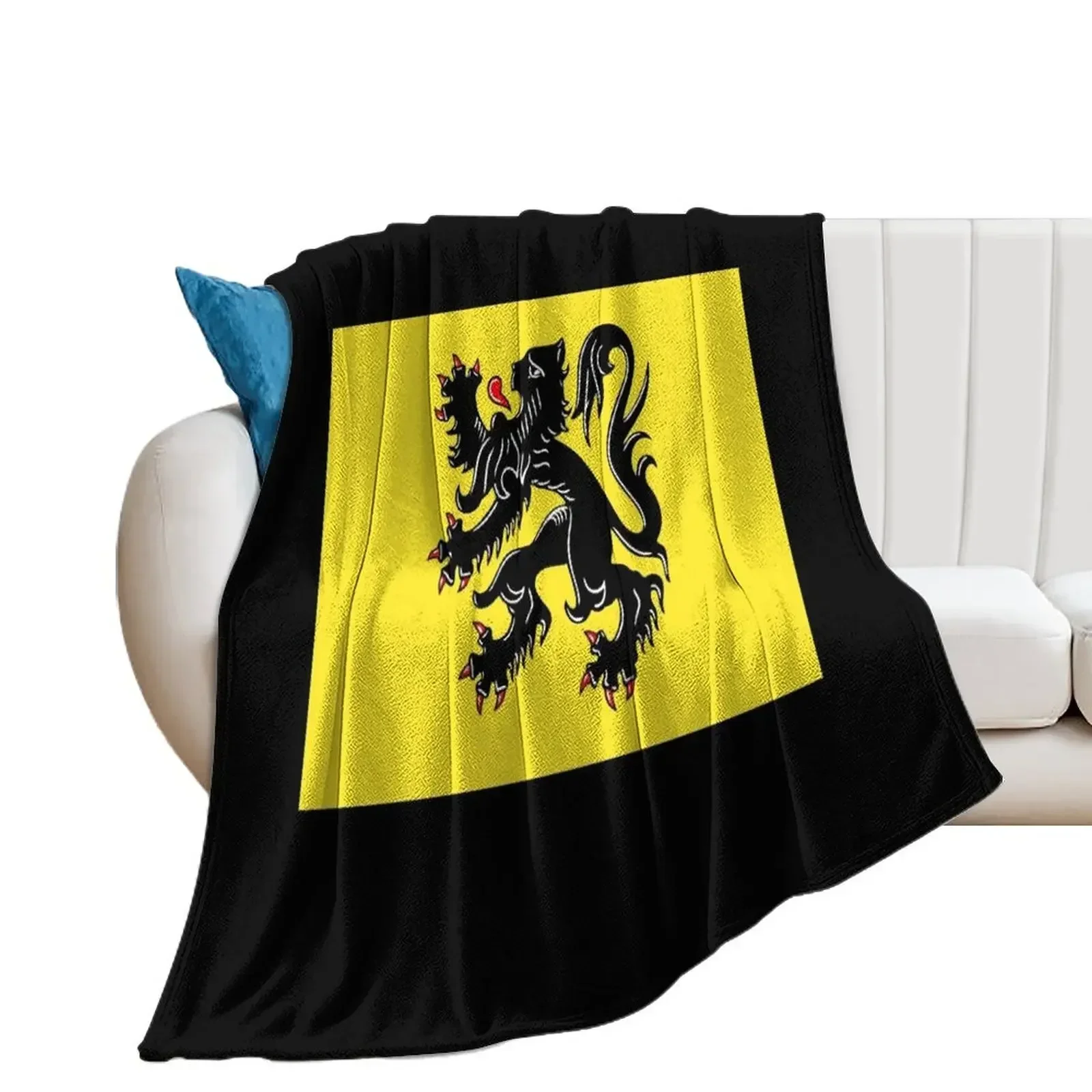 

Flag of Flanders - Flemish Lion Flag Throw Blanket Blankets For Bed anime Blankets