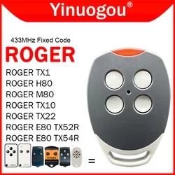 Clone ROGER TX1 TX10 TX22 H80 M80 E80 TX52R TX54R Garage Door Remote Control 433.92MHz Fixed Code Garage Door Opener Transmitter