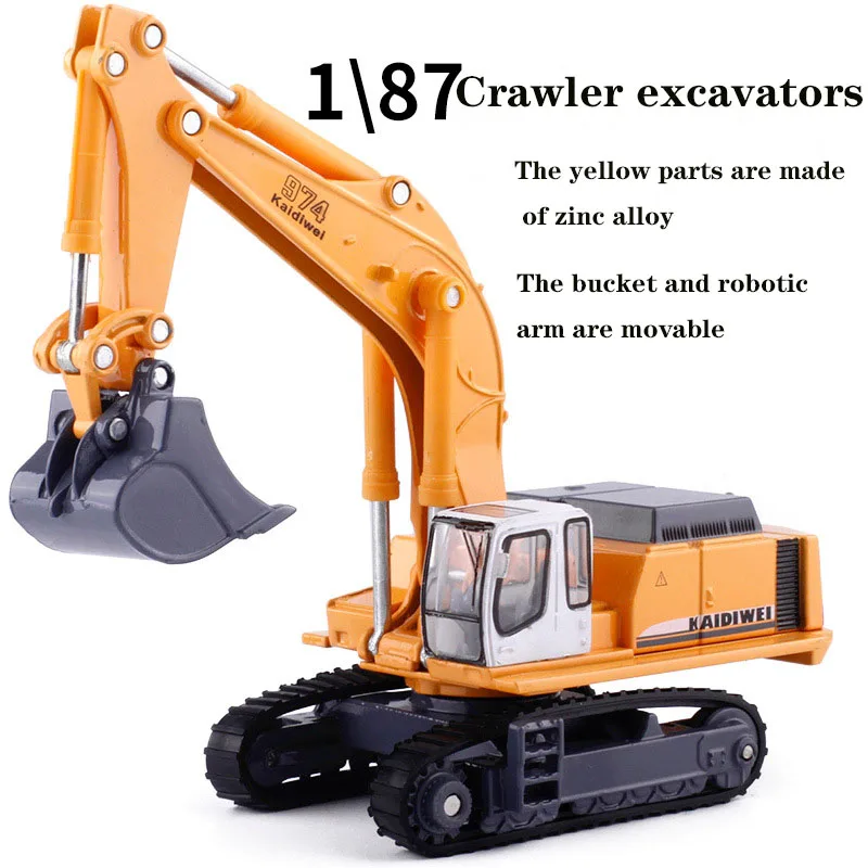 1:87 Alloy Excavator/Excavator Engineering Vehicle Alloy Car Toy Boys Toys Children\'s Gifts