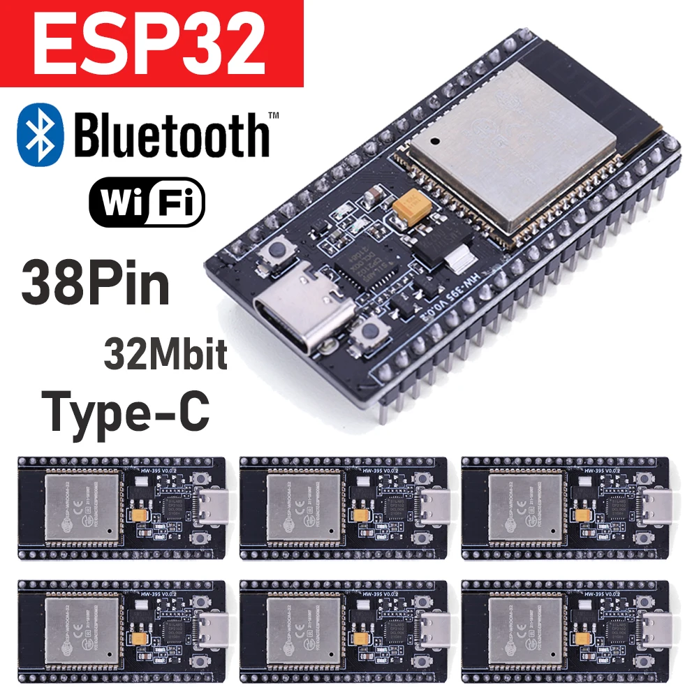 1-10pcs/ESP32 Development Board TYPE-C USB CP2102 WiFi+Bluetooth Dual Core ESP32-DevKitC-32 ESP-WROOM-32 Expansion 38PIN