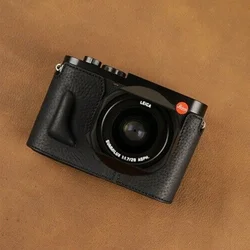 Genuine Leather Camera case Half Body For Leica Q Typ 116 Leica Q2 Q2 MONOCHROM Q3 Bottom Cover Base Handmade