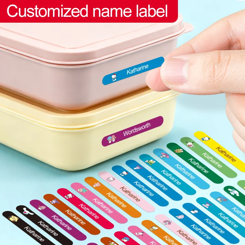 

Cute Personalized Sanrio Name Labels - Custom Waterproof Stickers for Camera Bags, Lens Cases & Studio Accessories