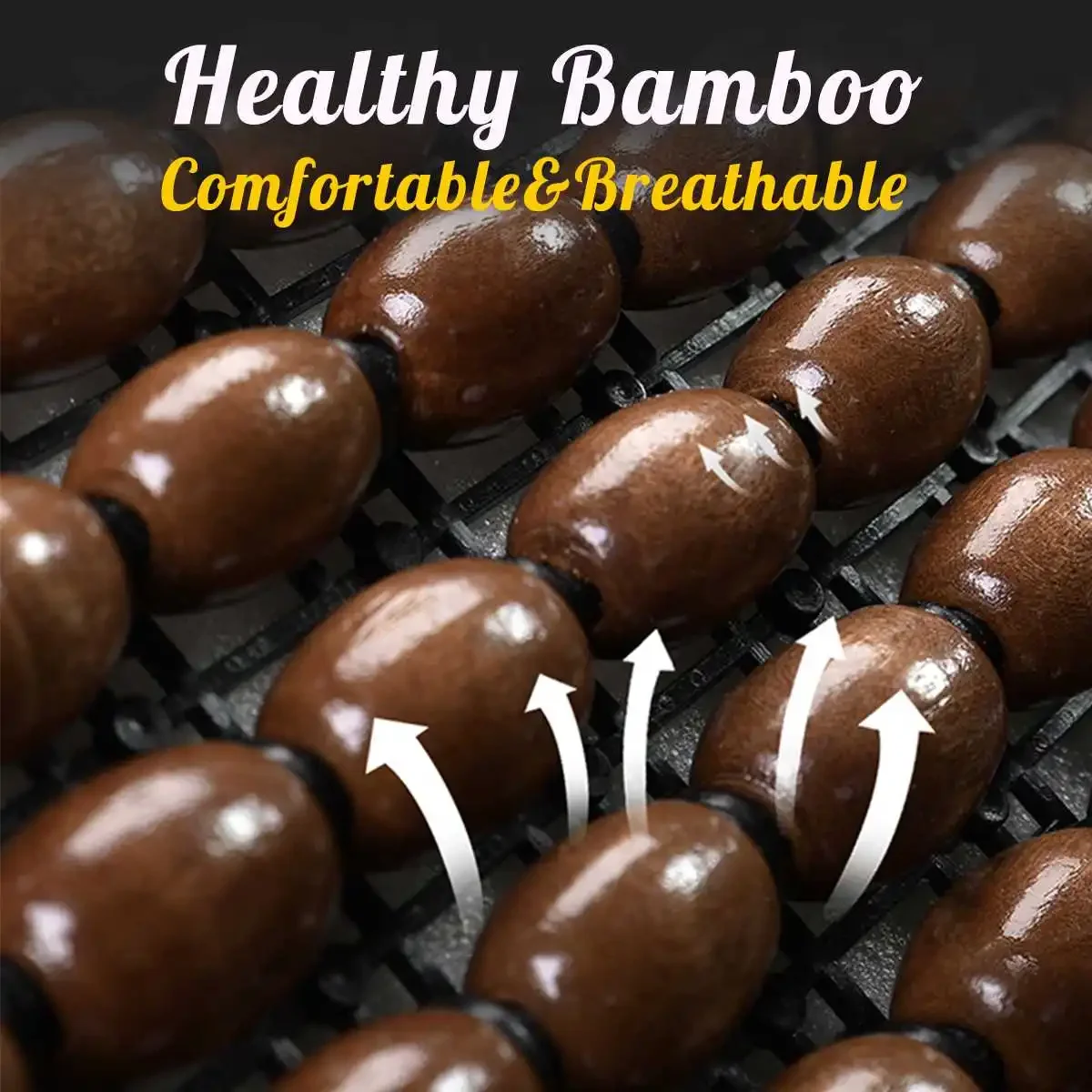 

Universal Car Seat Covers Breathable Summer Cooling Beads Leather + Bamboo Auto Front Seat Cushion Protector