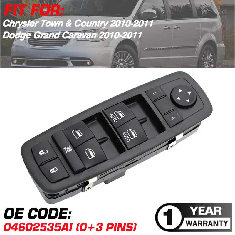 

Car Power Window Switch Auto Down For Chrysler Town & Country Dodge Grand Caravan 2010-2011 04602535AI 4602535AI 4602535AH