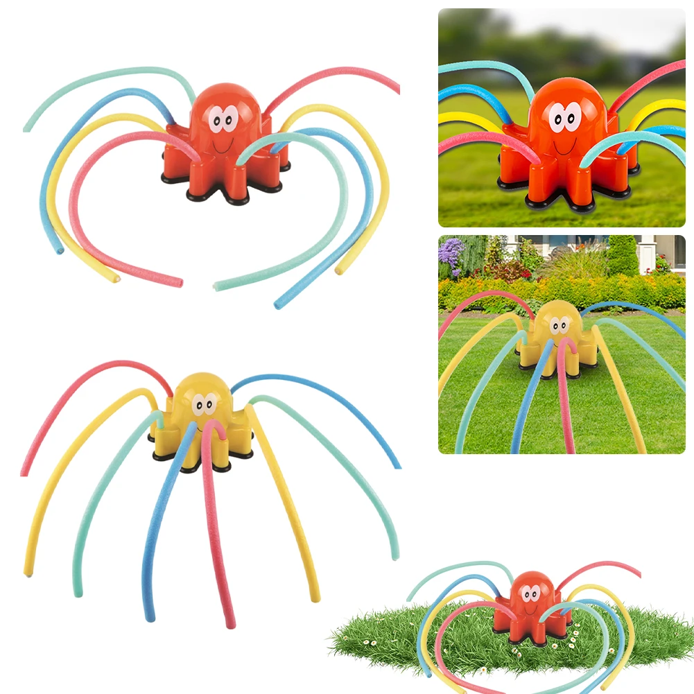 Octopus Water Sprinkler Water Spray Octopus Toy with 8 Wiggle Tubes Kids Bathing Toys Attaches To Garden Hose for Kids