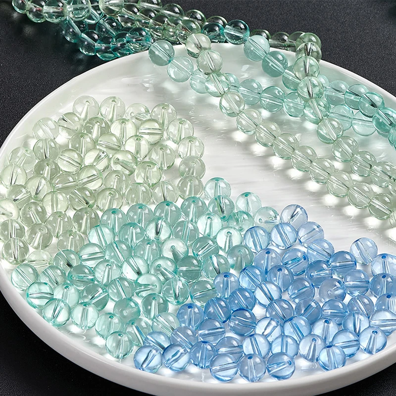 50pcs Transparent Glass Beads 8mm High Transparent Crystal Beads for DIY Handcraft Jewelry Making Loose Beads for Bracelets