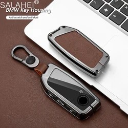 Zinc Alloy Leather Car Key Cover Case Shell Fob Protector For BMW Series 7 735i 740Li X7 X1 U11 2023 I7 G07 LCI XM Accessories