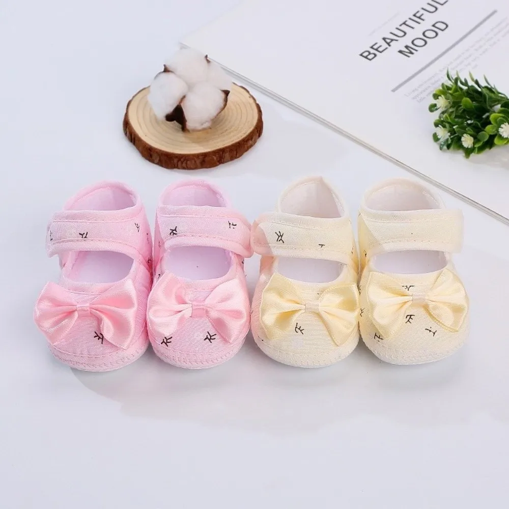 High Quality 0-12months Toddler Shoes Anti-slip Cute Bow Soft Bottom Shoes Comfortable Breathable Princess Shoes Spring Summer