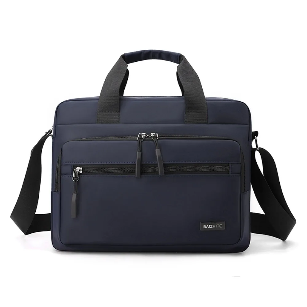 

Повседневная деловая сумка-портфель из оксфордской ткани для мужчин, квадратная сумка для ноутбука, вместительная сумка через плечо на молнии, унисекс