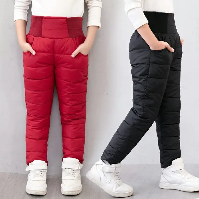 Interruttore di forza 2020 inverno giù pantaloni di cotone ragazzi ragazze peluche vestiti all\'aperto spessi per bambini pantaloni isolanti vestiti