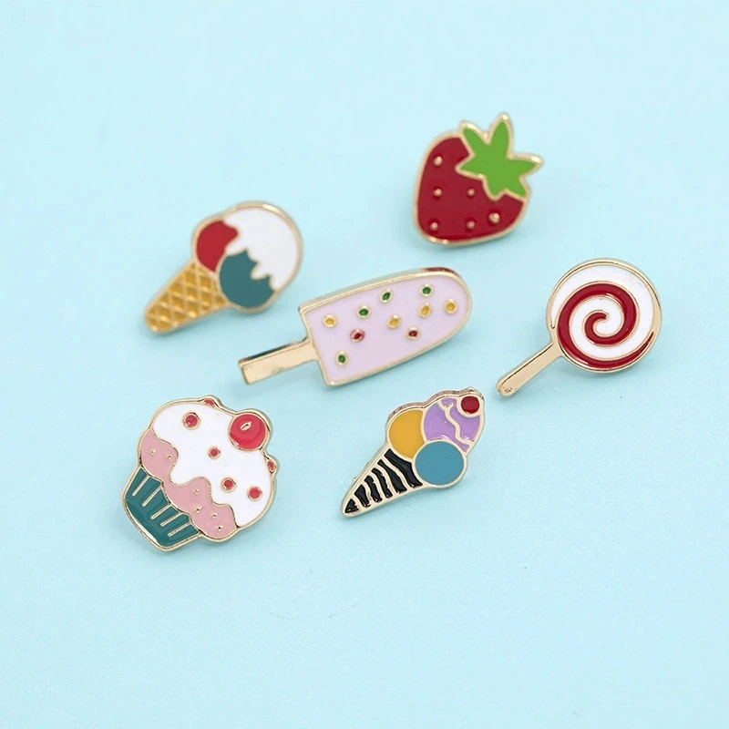 Planet Ice Cream Enamel Pin Custom Cupcake Dessert Brooches Badges for Bag Clothes Cartoon Playful Universe Jewelry Gift for Kid