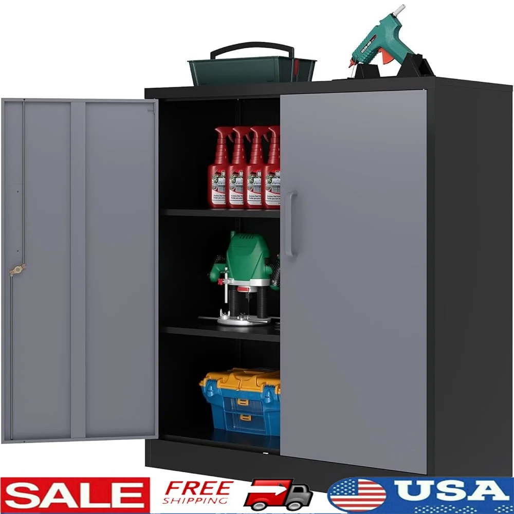 

Metal Storage Cabinet Tool Cabinet Lockable Steel Cabinet Adjustable Shelves Garage Office Home Locker Unit Tools Documents