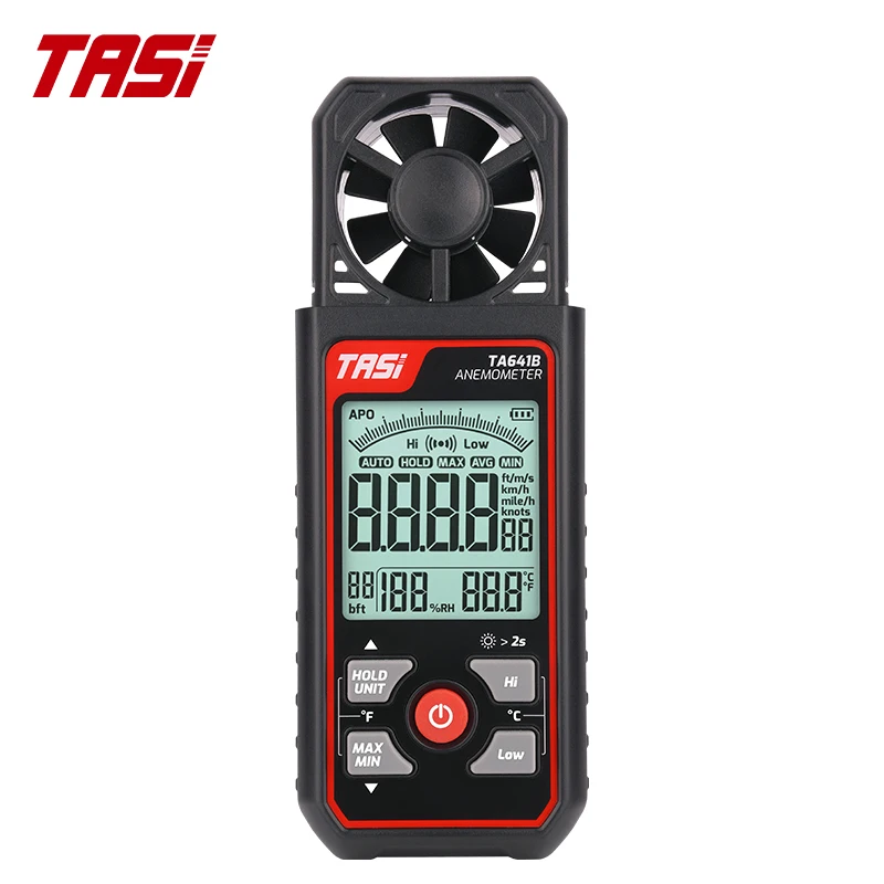 

TASI TA641A/B Anemometer Wind speed Handheld Digital Wind Speed Meter Portable Anemometer Sensor Wind Speed 0-30M/S Wind Meter