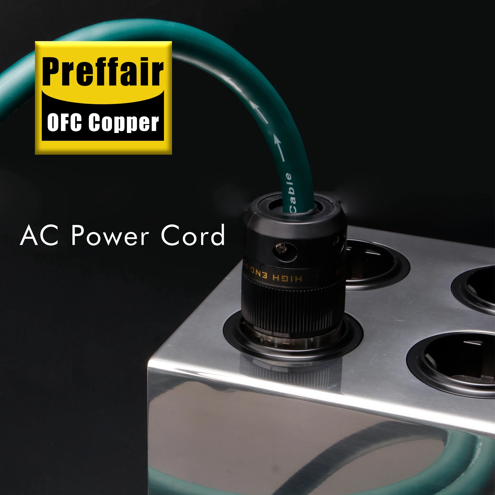 Preffair Power Cable C7 IEC Master Figure 8 OFC Copper Shielding Amplifiner Power Cord with Gold Plated Plug