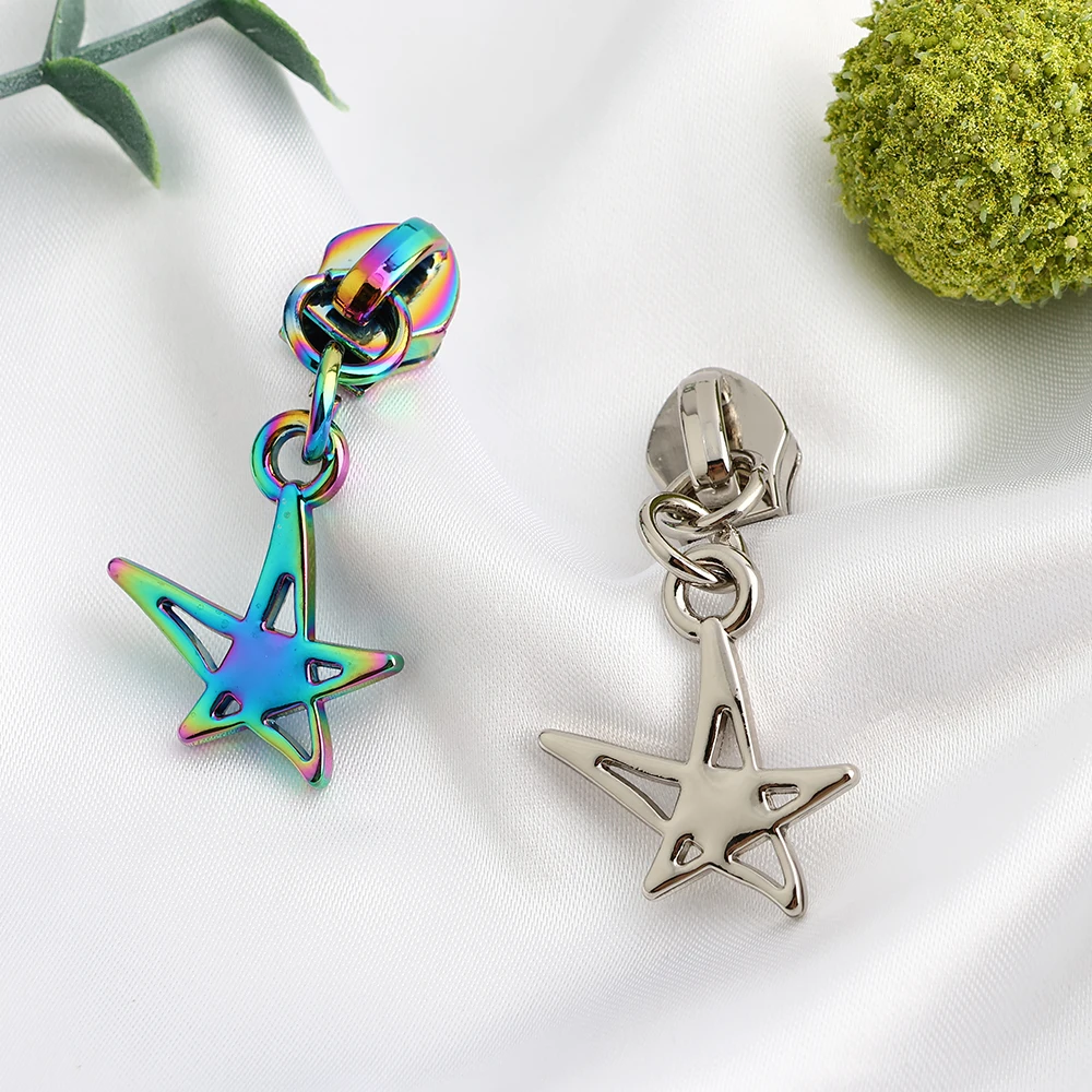 

10/50/100 шт полая нестандартная пентаграмма 5 # Головка слайдера на молнии для нейлоновых сумок, сумка-тоут, комплект для ремонта портного, аксессуары для шитья своими руками