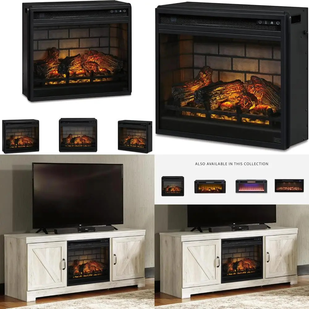 

Электрический инфракрасный каминный вкладыш черного цвета (24 дюйма) с пультом дистанционного управления