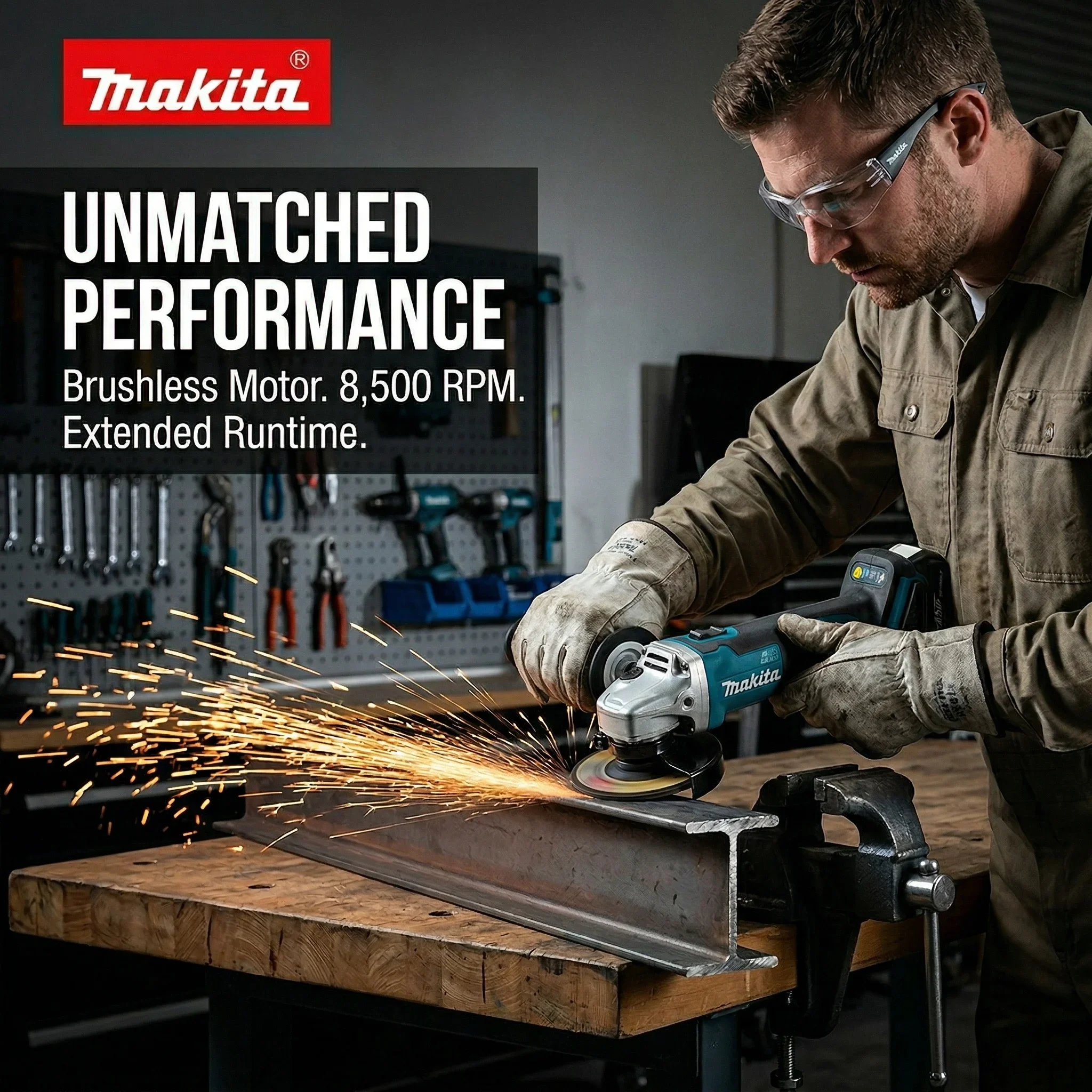 

Makita DGA404 125mm Power Tool Grinder Tool Wireless Power Tool 8500RPM Electric Grinder Angle Grinder Brushless Sander Angle