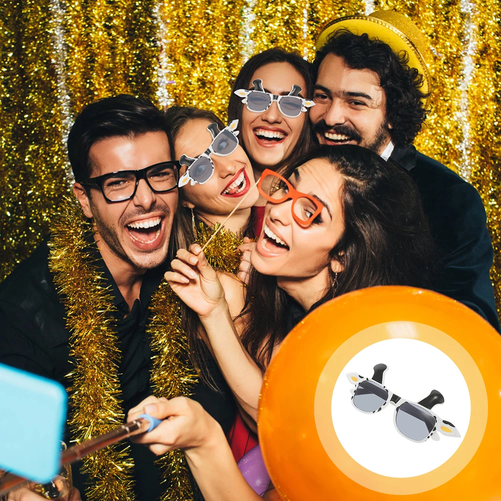 

2 Pcs Cow Animal Glasses Fancy Eyeglasses Props Accessory Prom Sunglasses Costume Cosplay