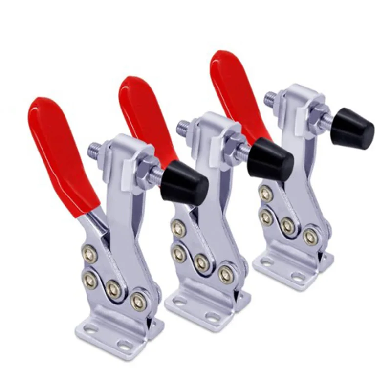 Quick Release penjepit pelat Horizontal, alat Tangan tahan ujung tekanan karet, 225D(4