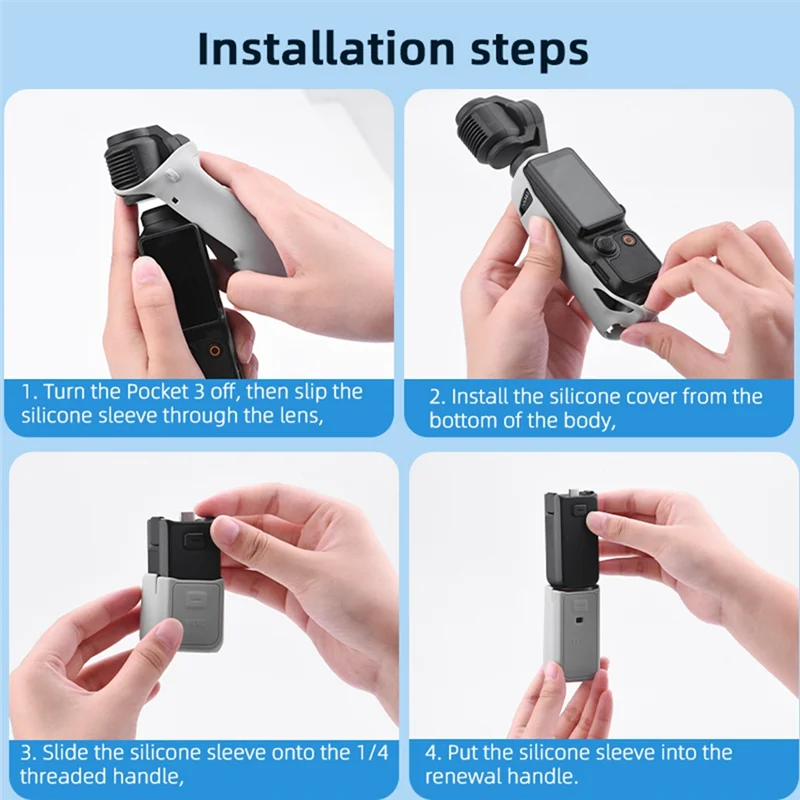 Dependable-Camera Silicone Case For DJI Osmo Pocket 3 Lens Body Protective Cover Gimbal Lens Cap Anti-Bump Shell Easy Install Ea