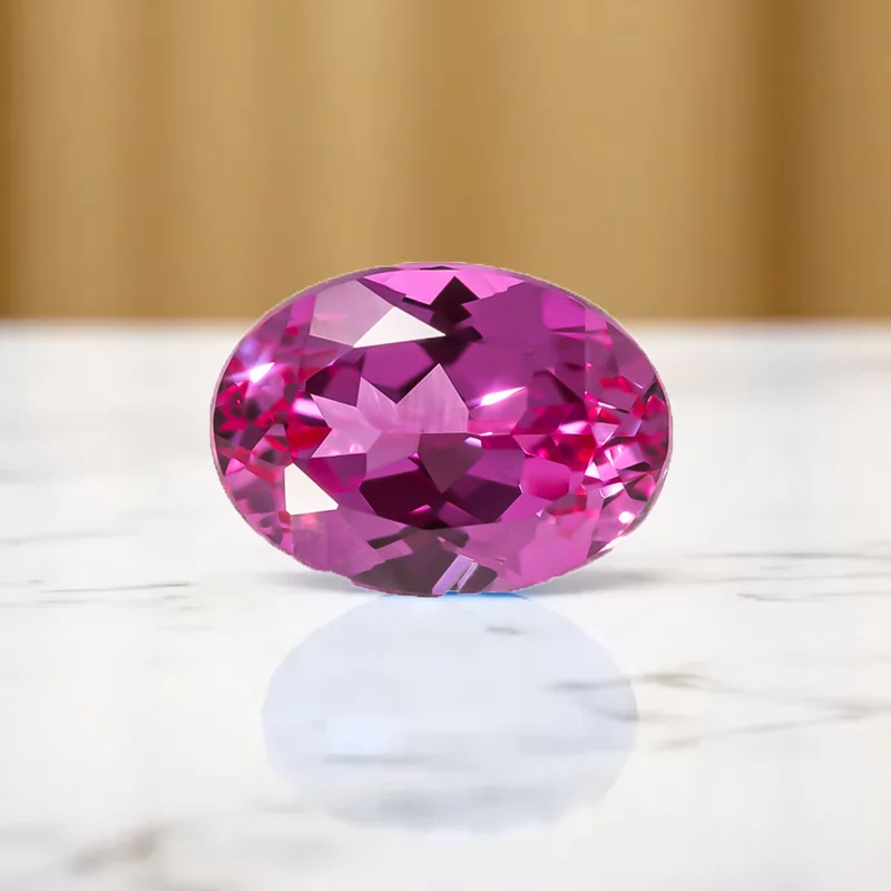 Hübscher rosa Rubin, UV-Test bestanden, Mohs-Härte, ovaler Facettenschliff, VVS1, für Charms, DIY-Schmuckherstellung/Sammlung, Edelstein – Detail 7