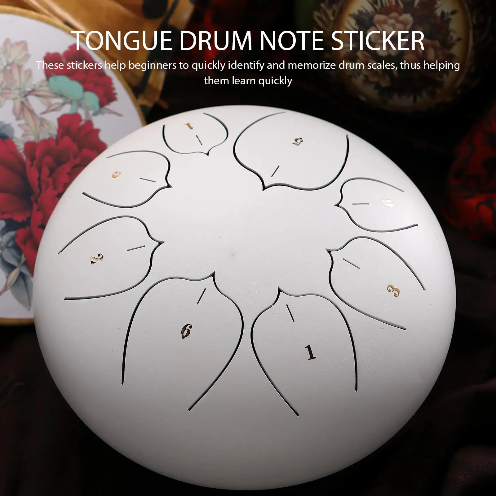 

Набор из 2 наклеек для этерического барабана: высококачественные стикеры с нотами для тонг-драма, подходят для начинающих, аксессуары для перкуссии